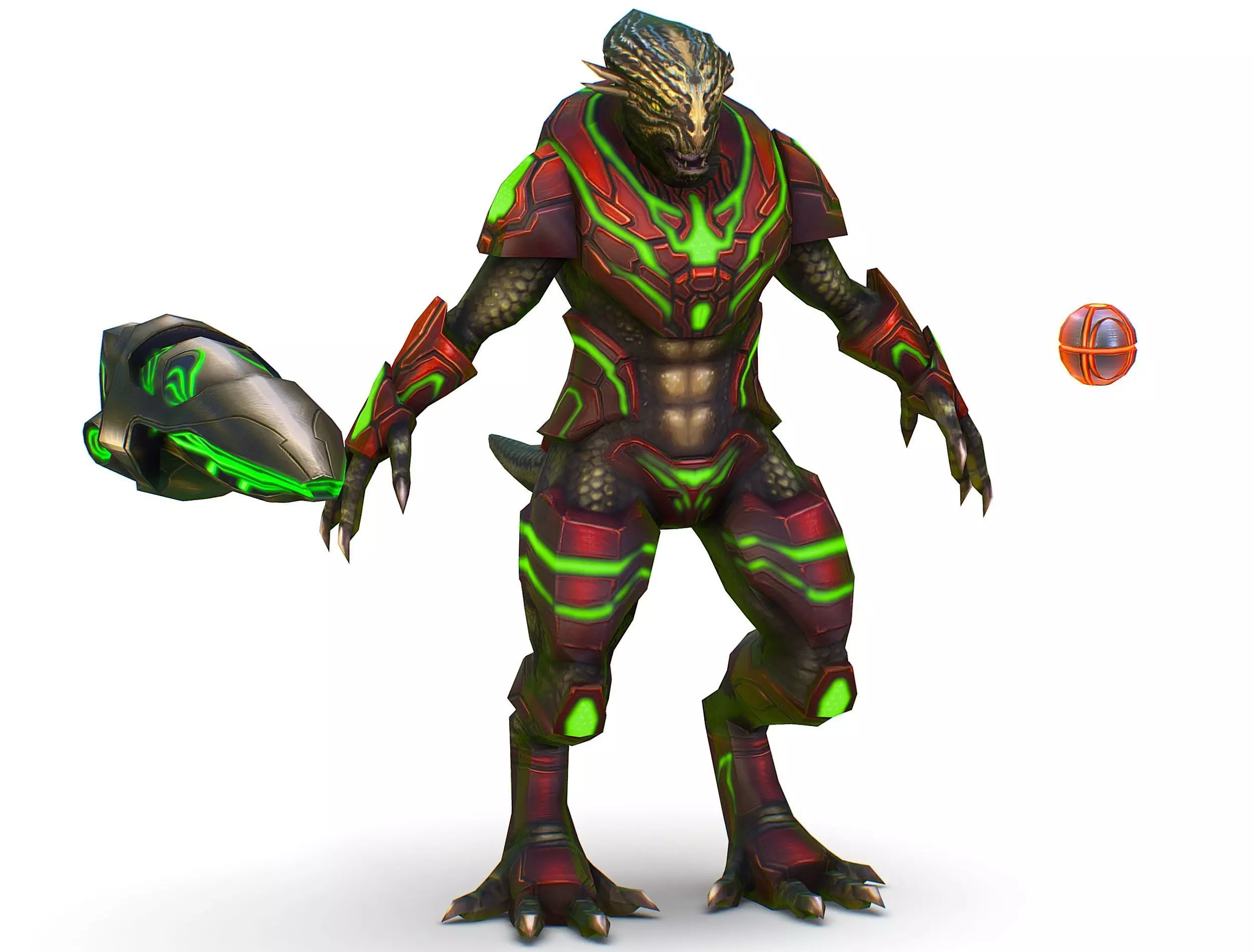 Alien Cyborg Trooper Soldier UFO Low-poly 3D model_0