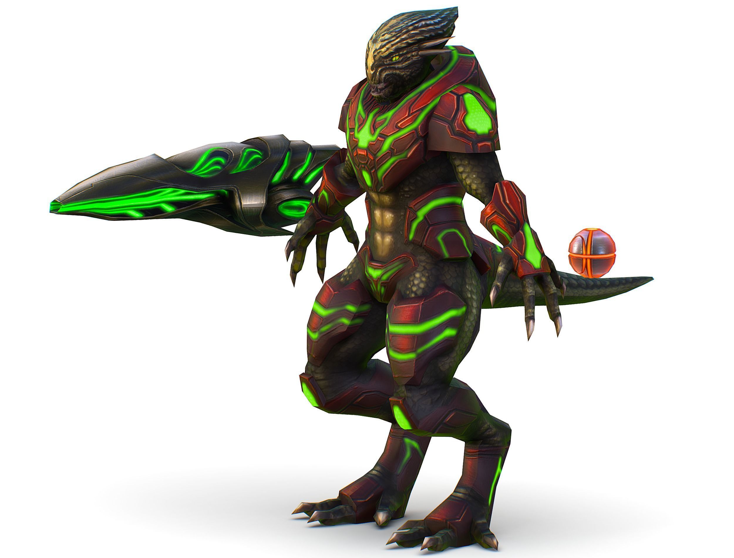 Alien Cyborg Trooper Soldier UFO Low-poly 3D model_4