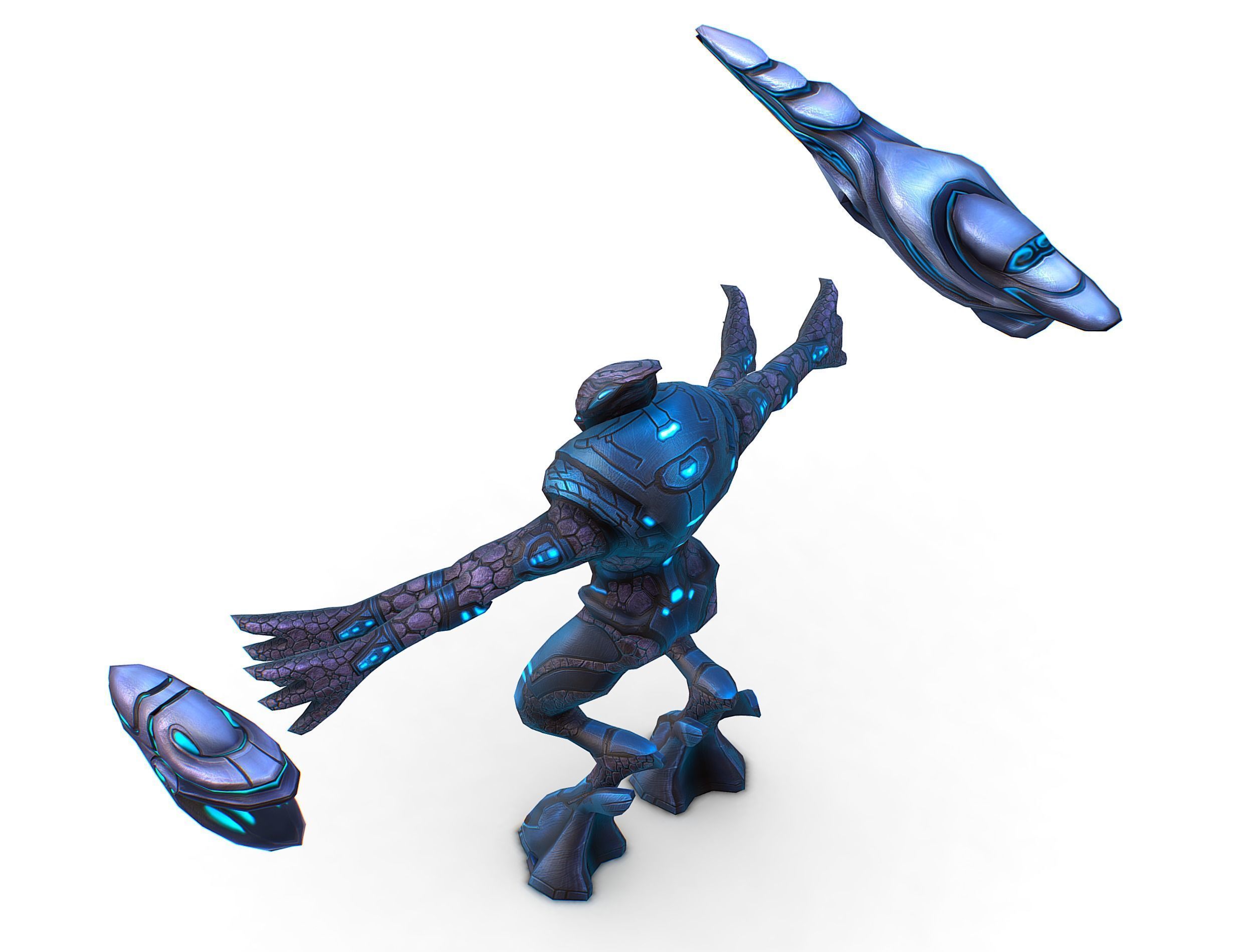 Low Poly Alien Cyborg Trooper Soldier UFO Low-poly 3D model_16