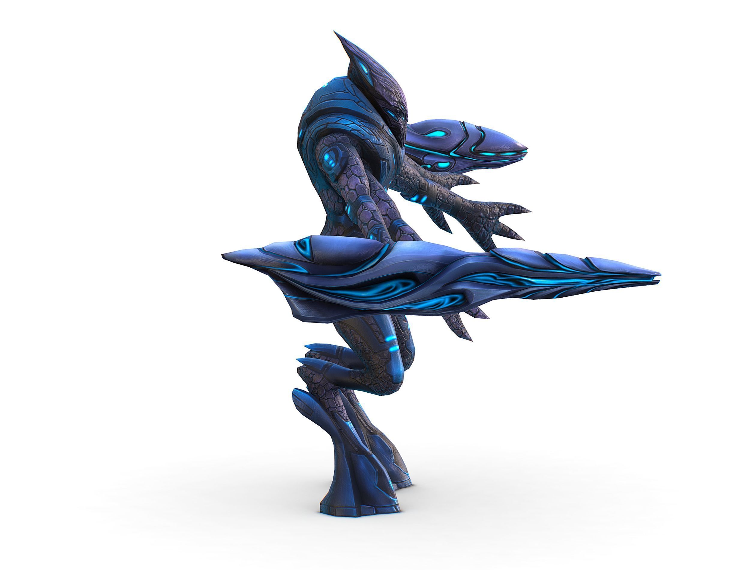 Low Poly Alien Cyborg Trooper Soldier UFO Low-poly 3D model_3