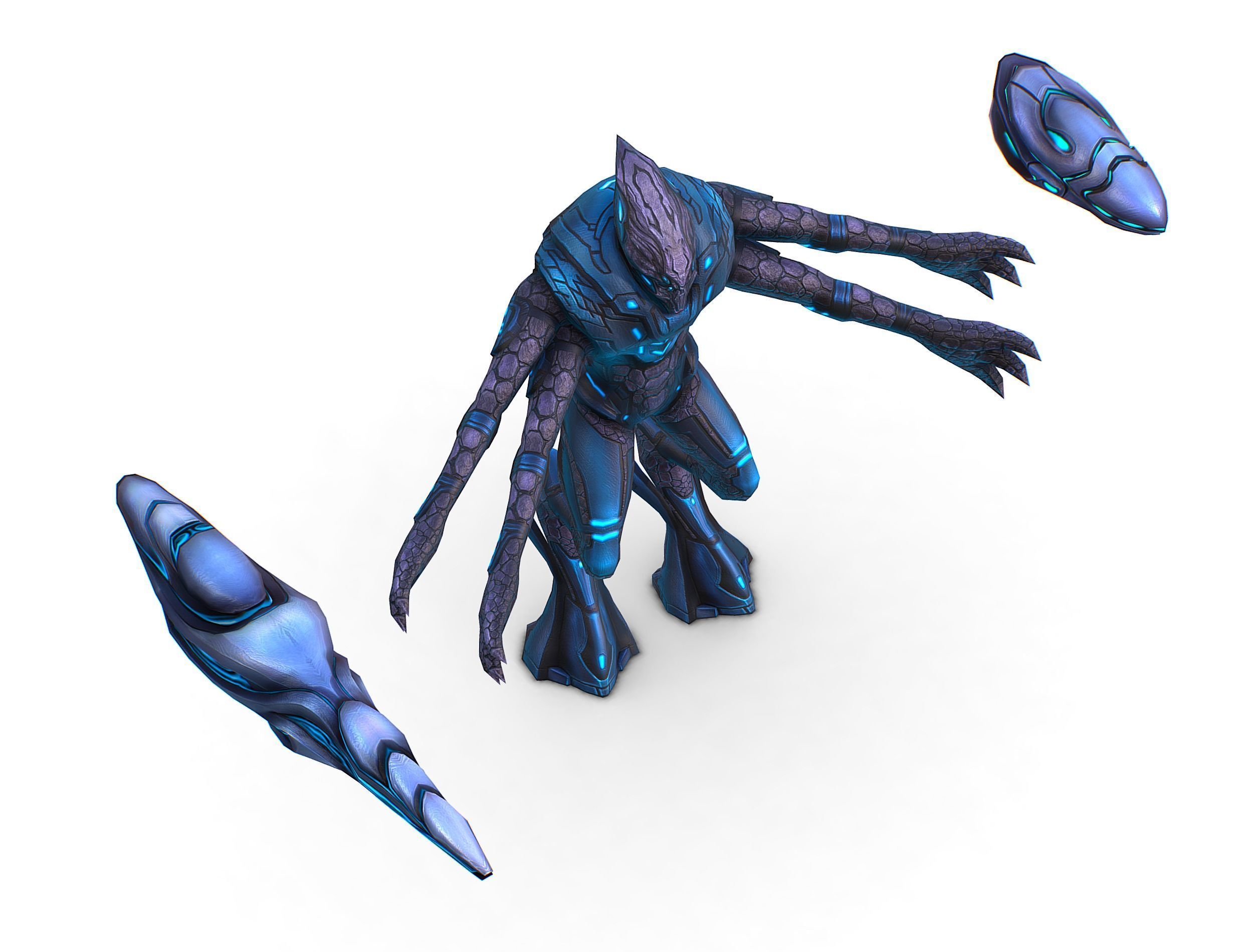 Low Poly Alien Cyborg Trooper Soldier UFO Low-poly 3D model_14