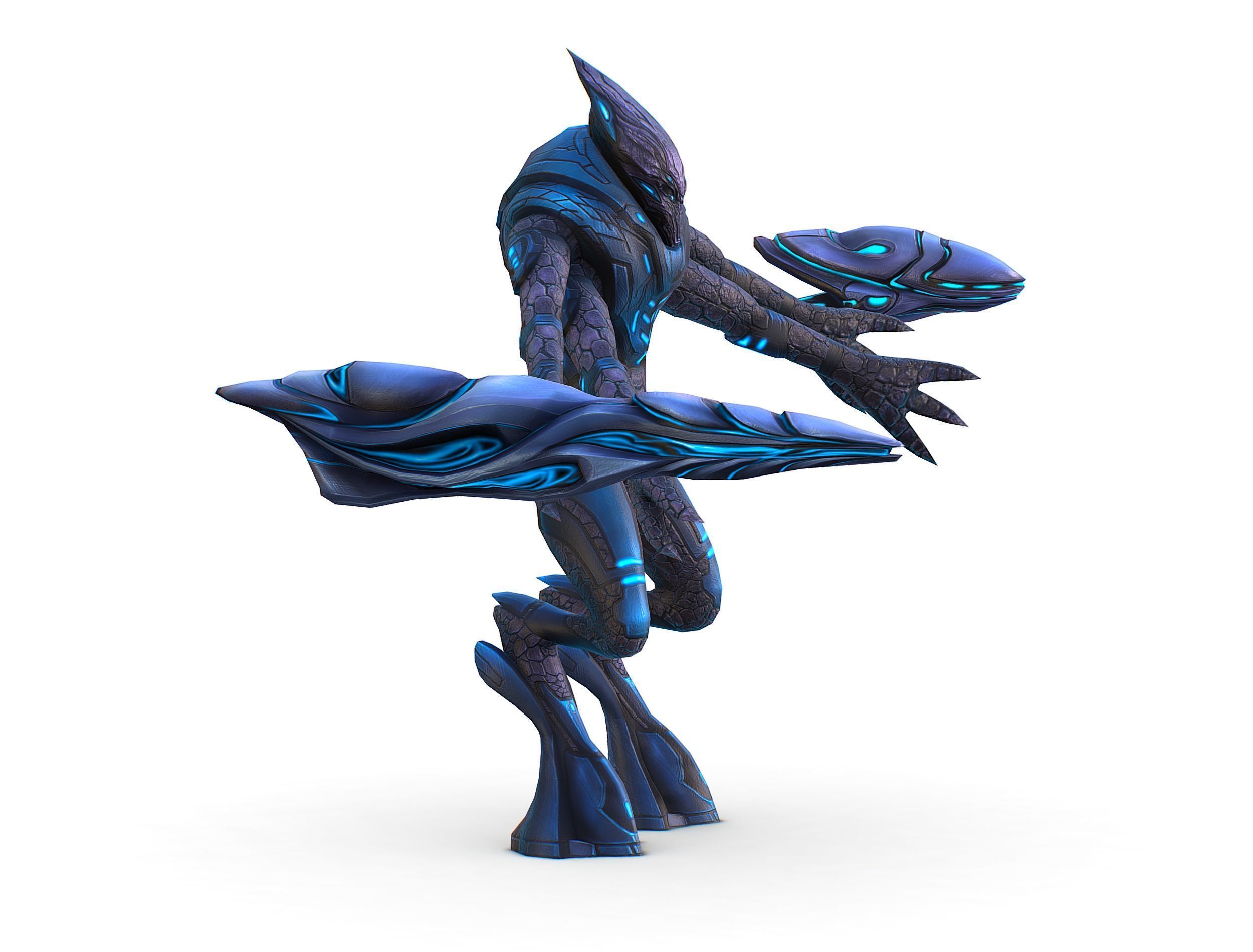 Low Poly Alien Cyborg Trooper Soldier UFO Low-poly 3D model_2