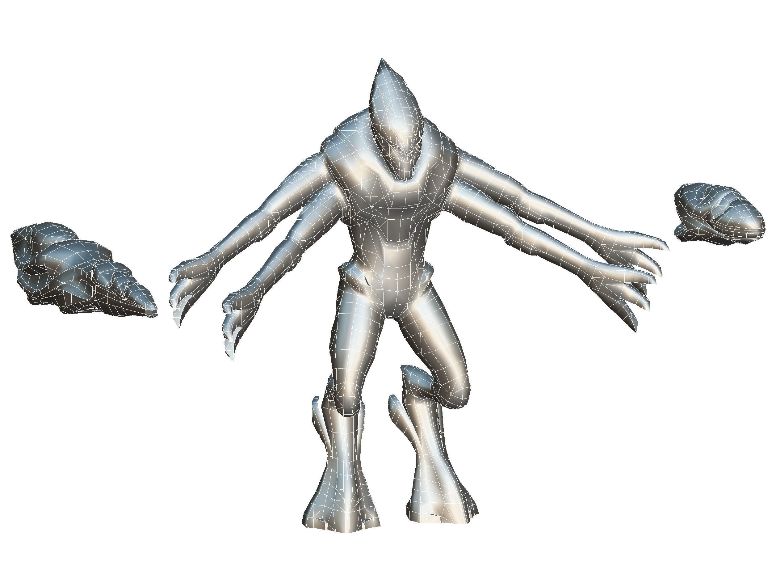 Low Poly Alien Cyborg Trooper Soldier UFO Low-poly 3D model_19