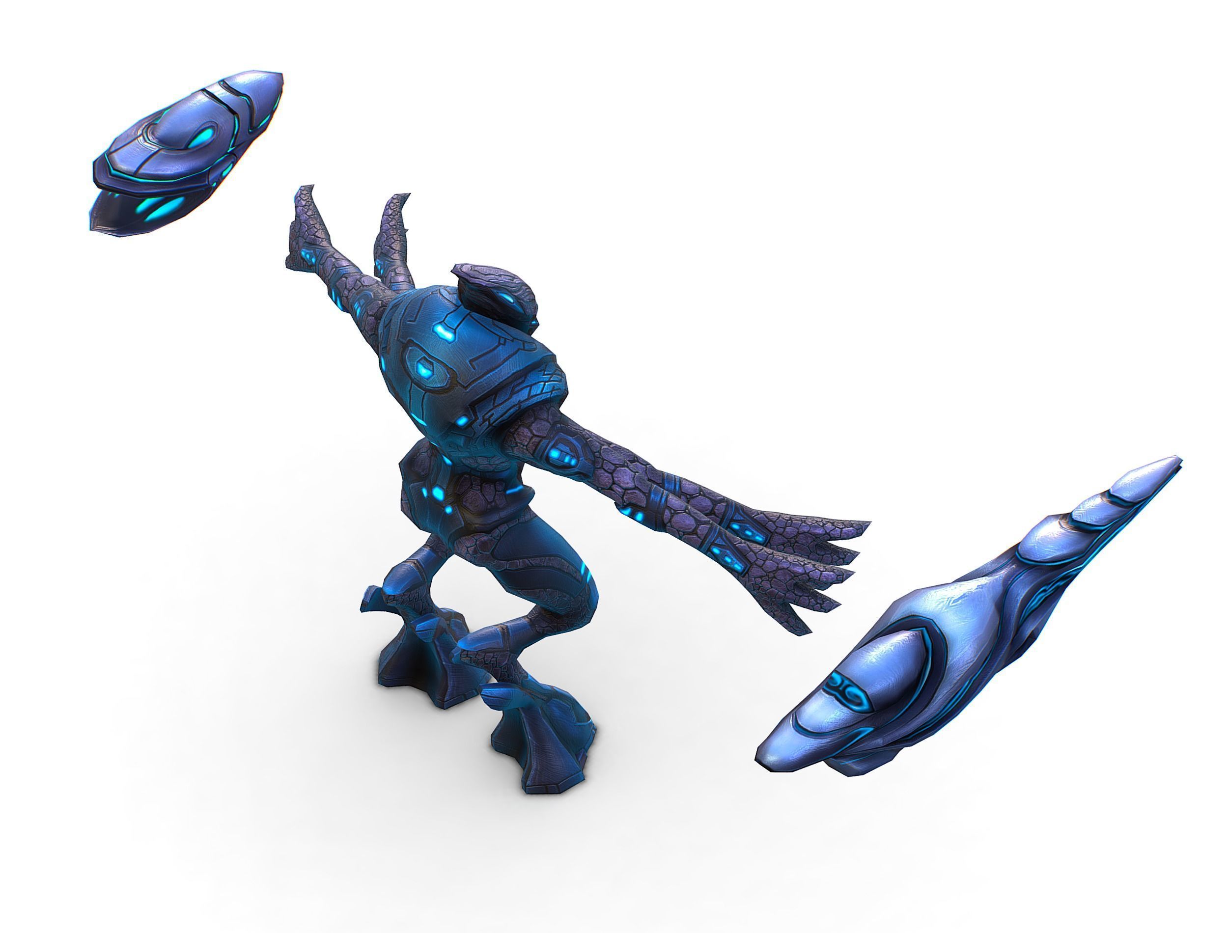 Low Poly Alien Cyborg Trooper Soldier UFO Low-poly 3D model_17