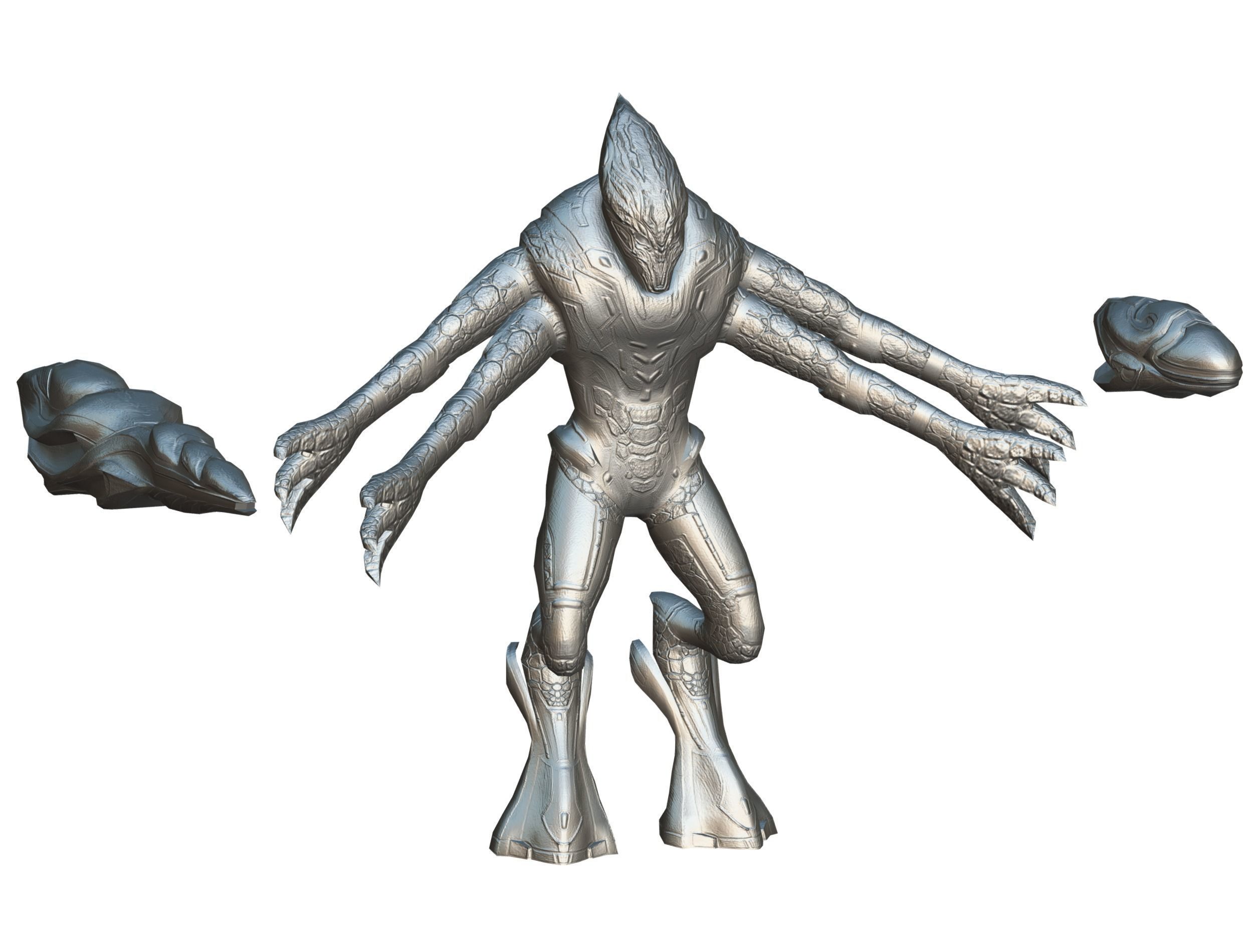 Low Poly Alien Cyborg Trooper Soldier UFO Low-poly 3D model_20