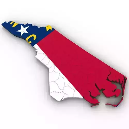 North Carolina Political Map 3D model