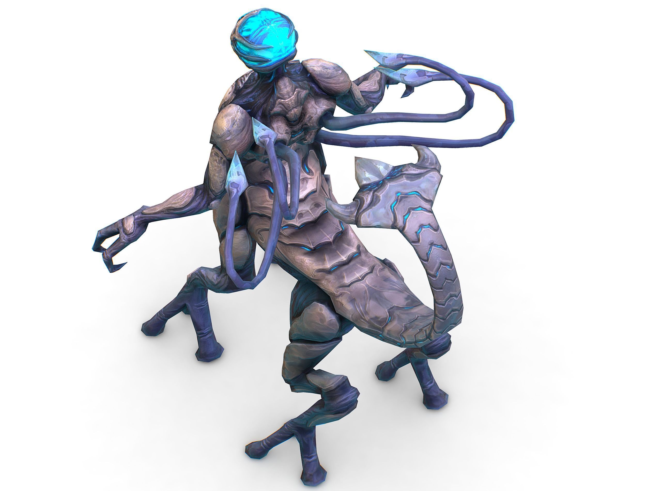 Low Poly Alien Cyborg Witch Wizard UFO Low-poly 3D model_18