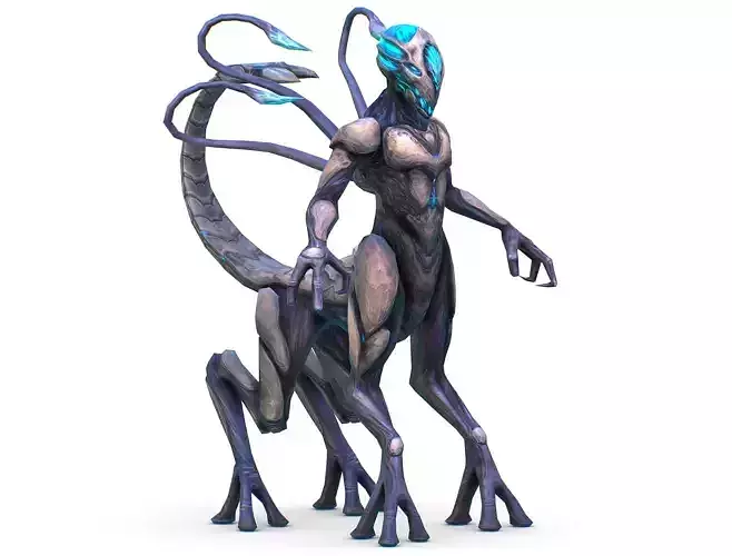 Low Poly Alien Cyborg Witch Wizard UFO