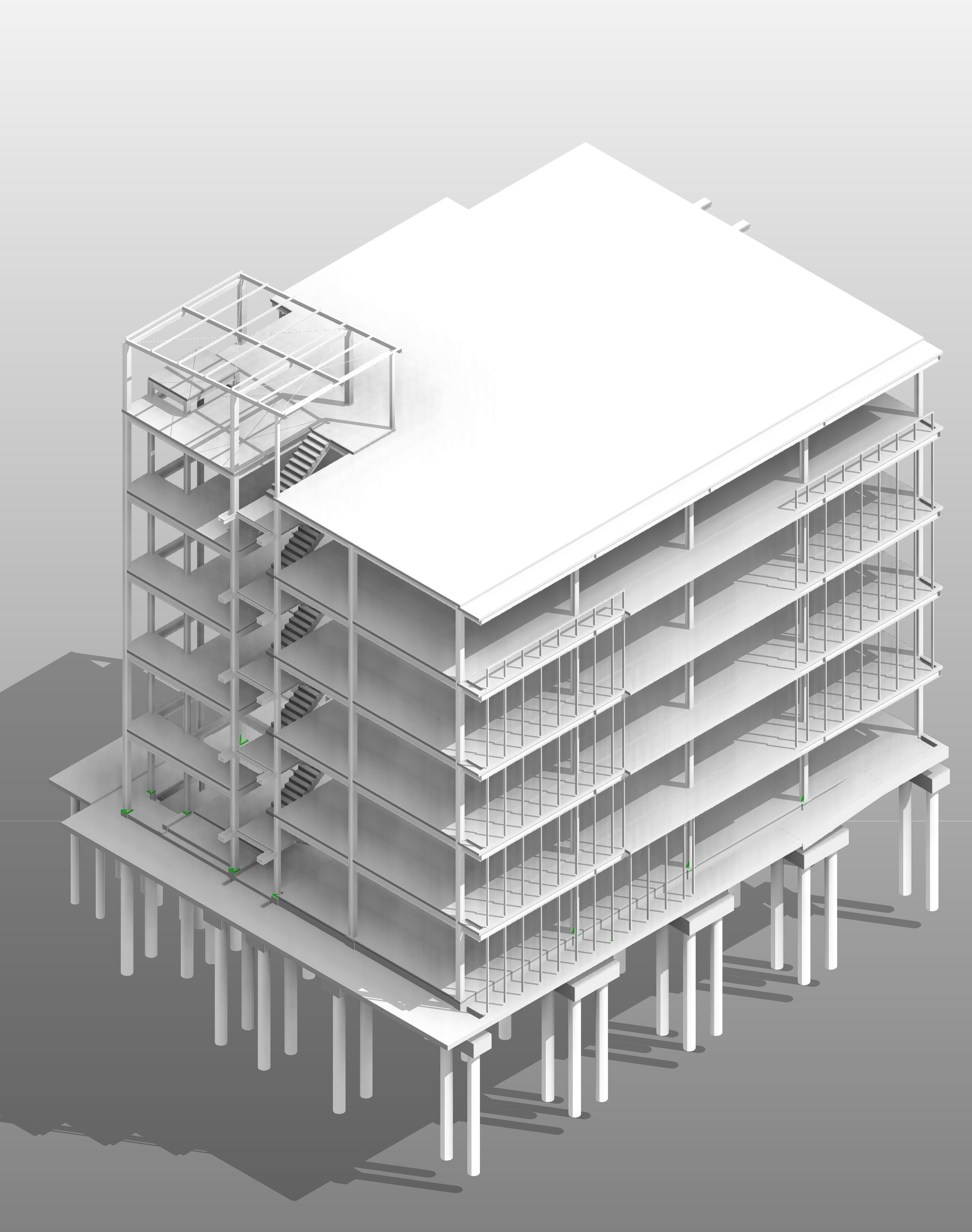Building in structure by REVIT 3D model_3