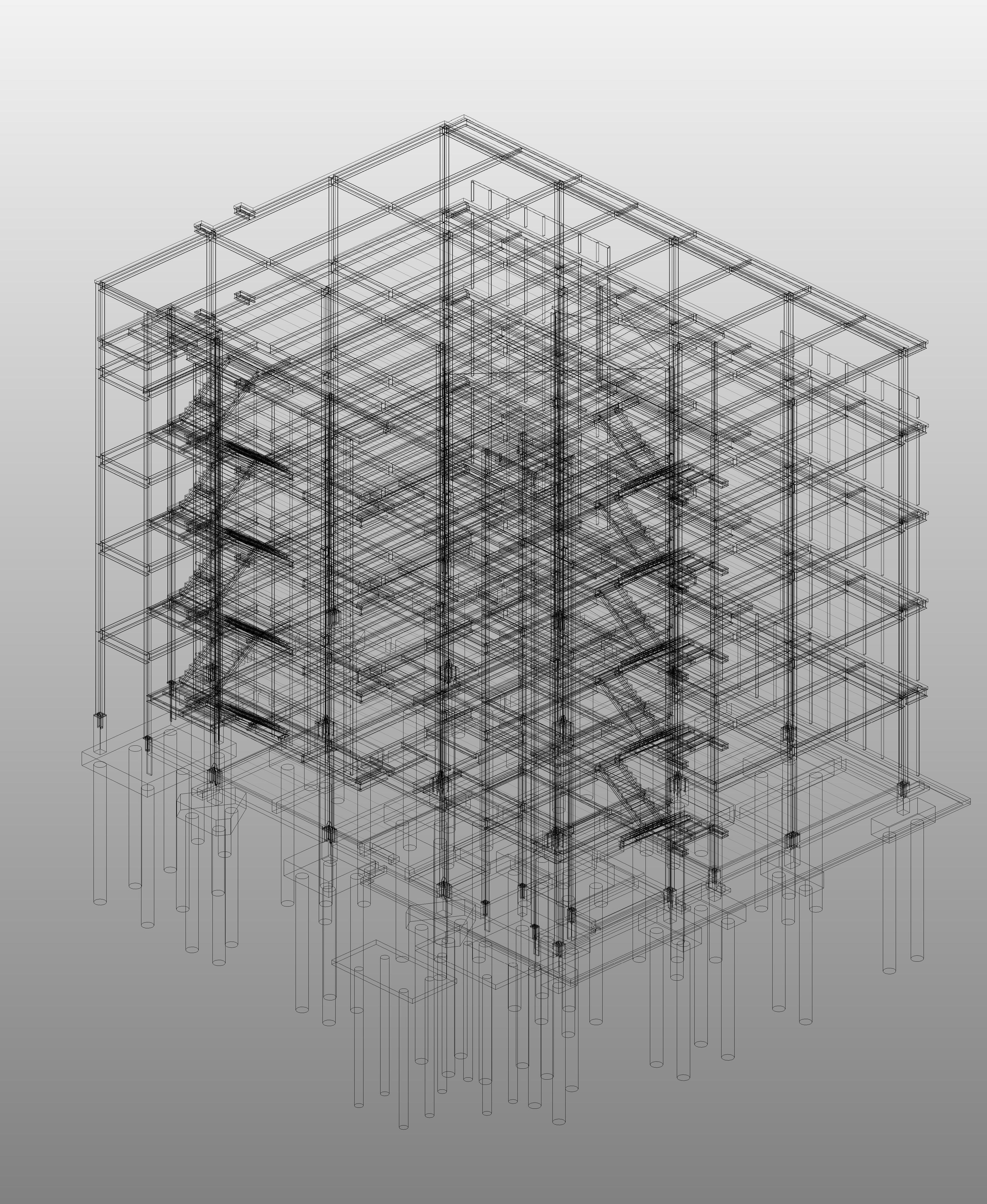 Building in structure by REVIT 3D model_6