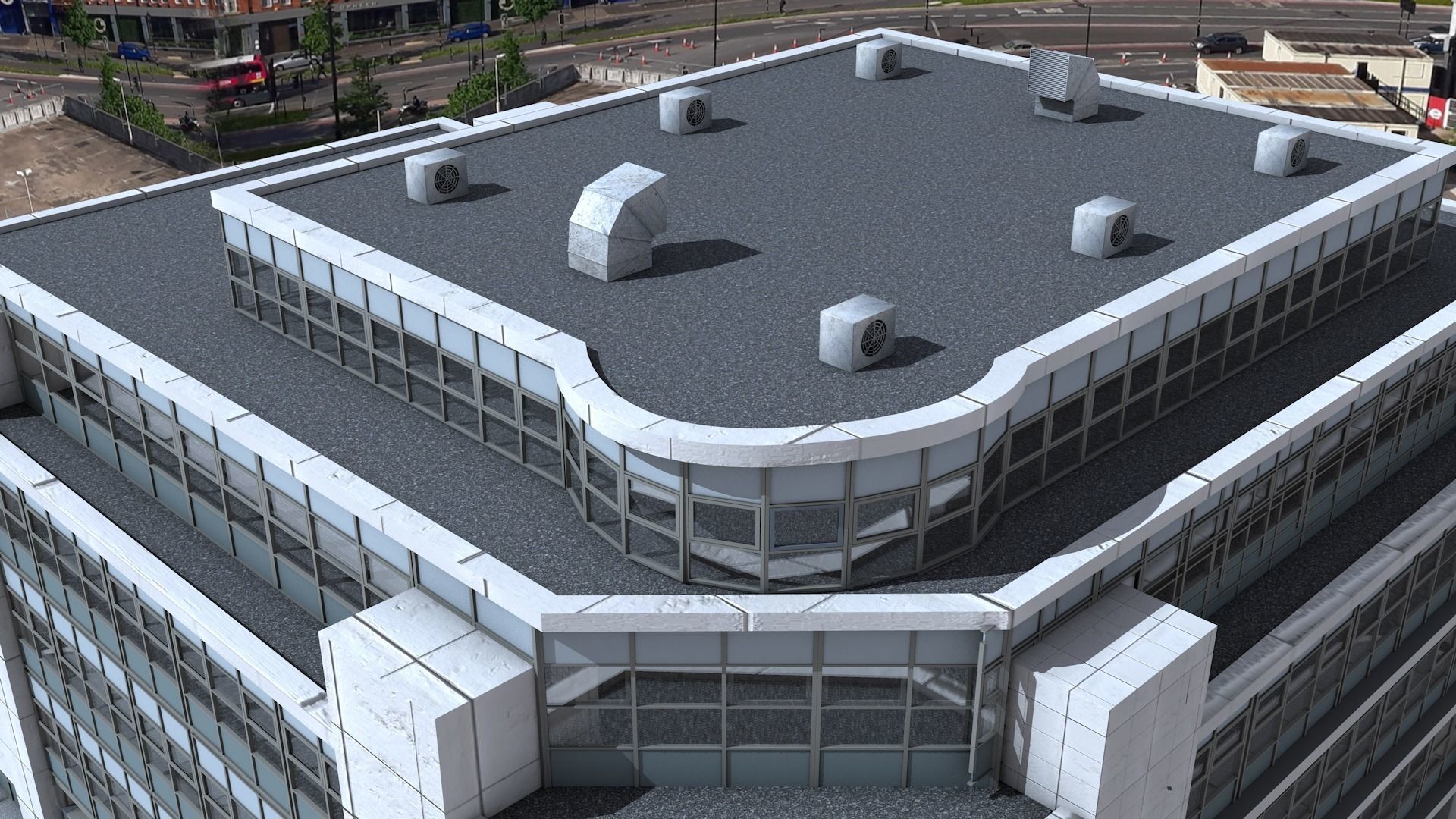 Modern office building 3D model_2