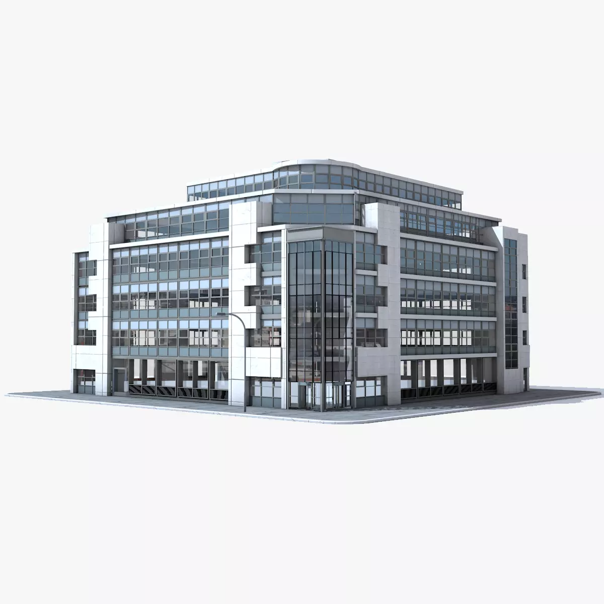Modern office building 3D model_0