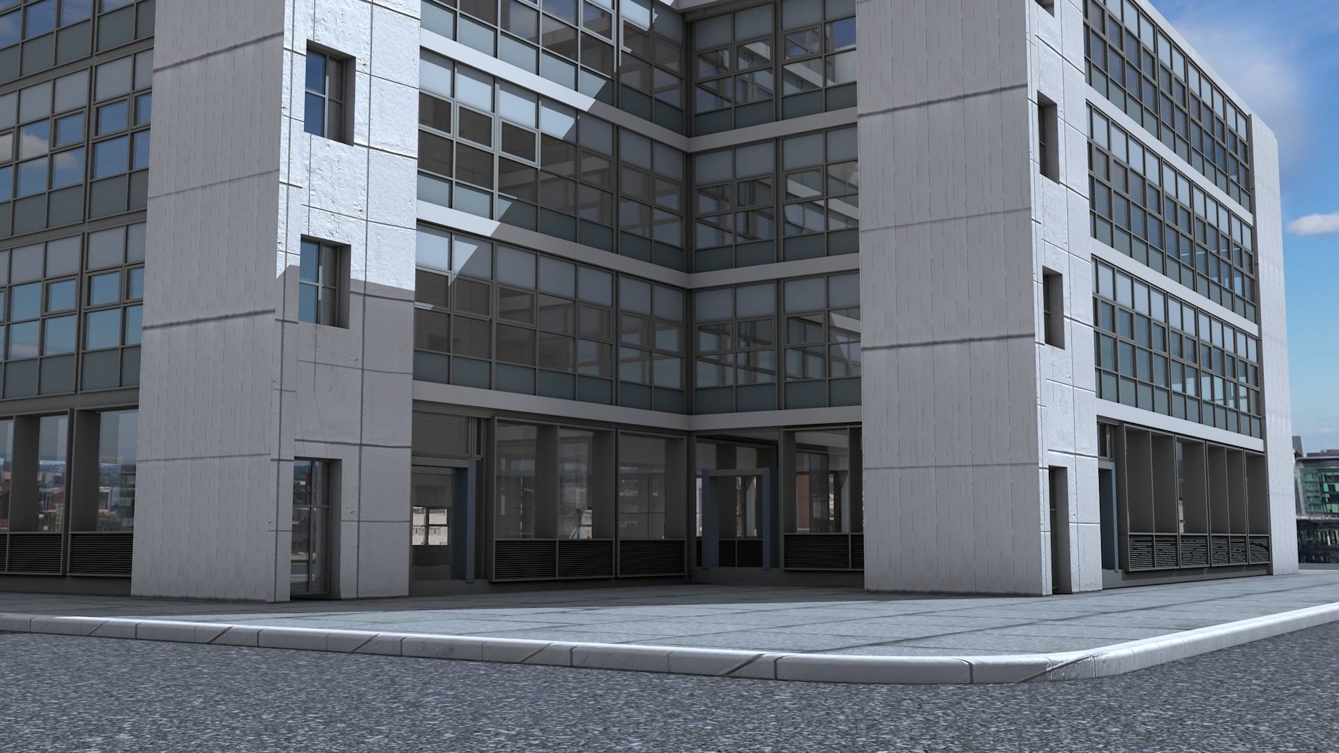Modern office building 3D model_3