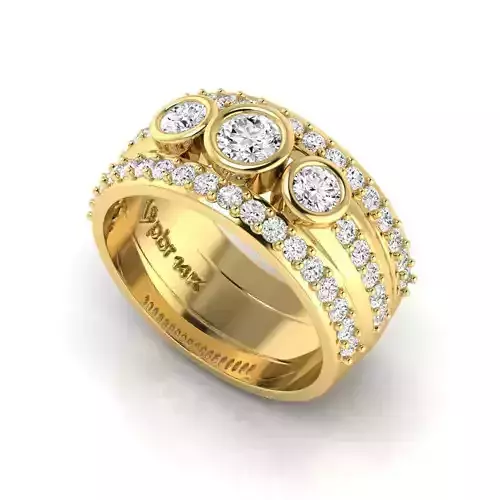 Wide diamond or gemstone band