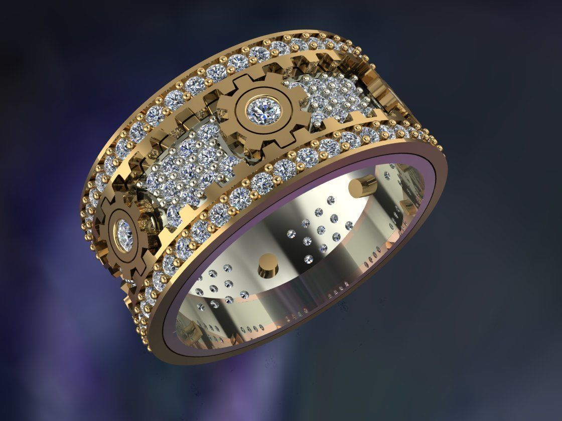 New Design Fashion Mechanical Ring Carving  3D print model_2