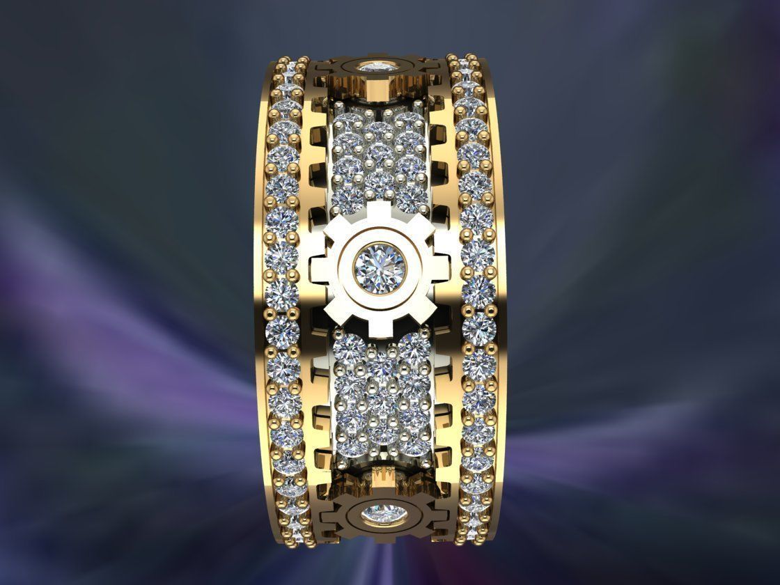 New Design Fashion Mechanical Ring Carving  3D print model_1