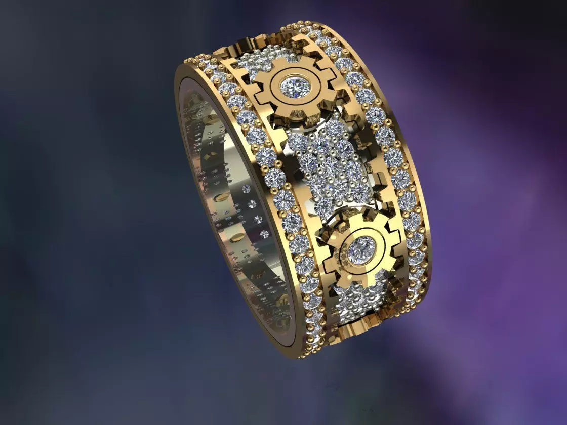 New Design Fashion Mechanical Ring Carving  3D print model_0