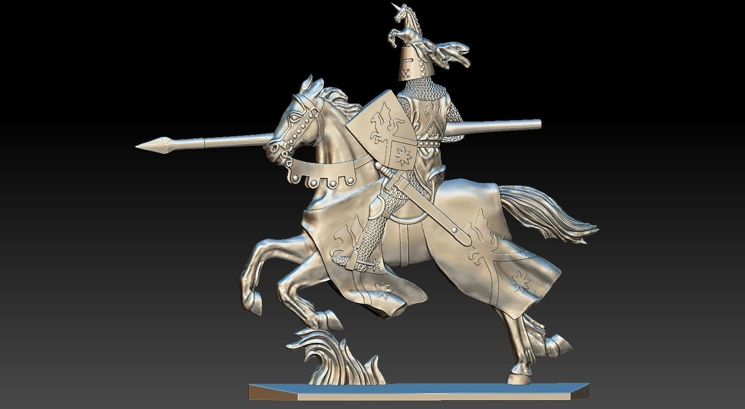 EQUESTRIAN KNIGHT 1 3D print model_28
