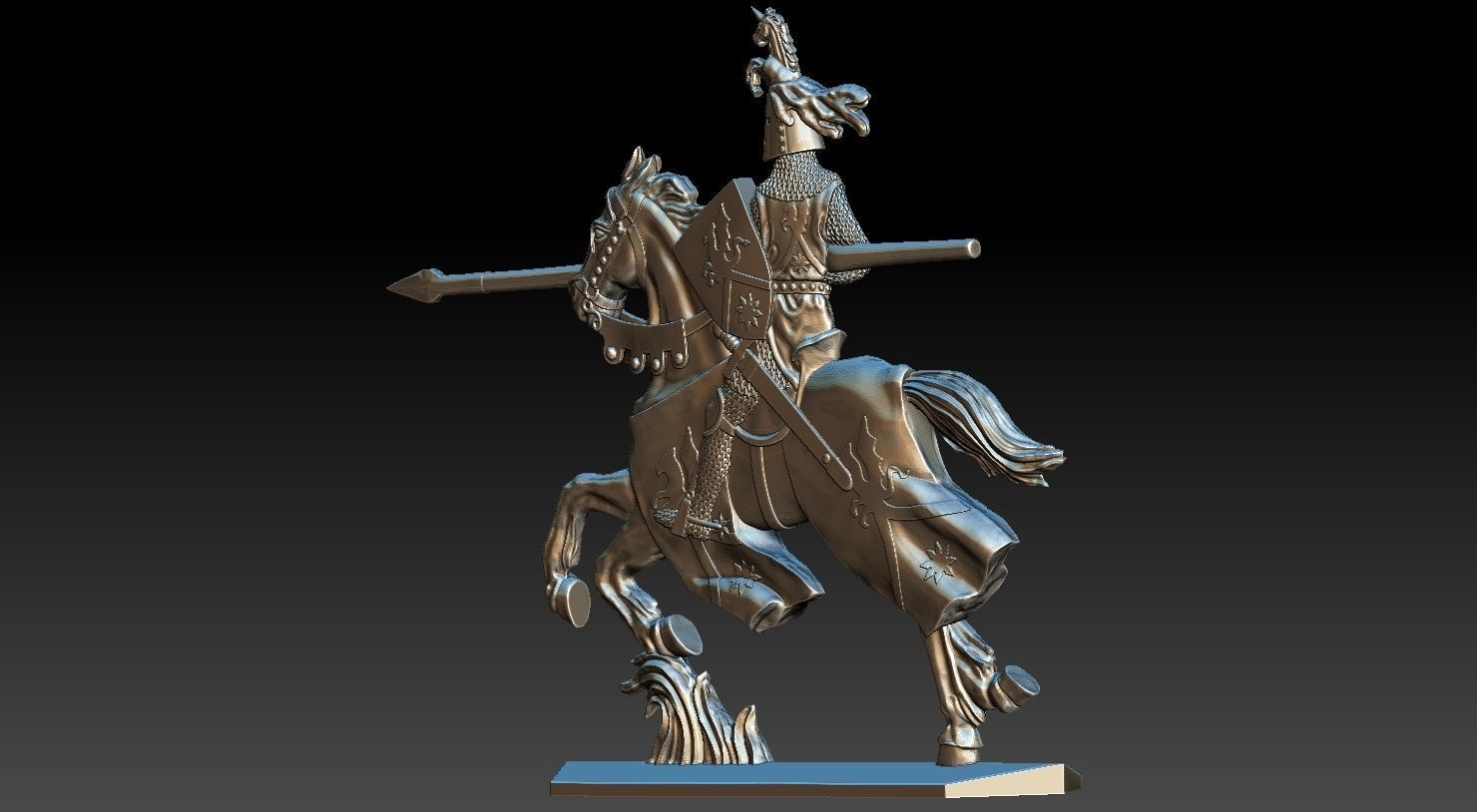 EQUESTRIAN KNIGHT 1 3D print model_6