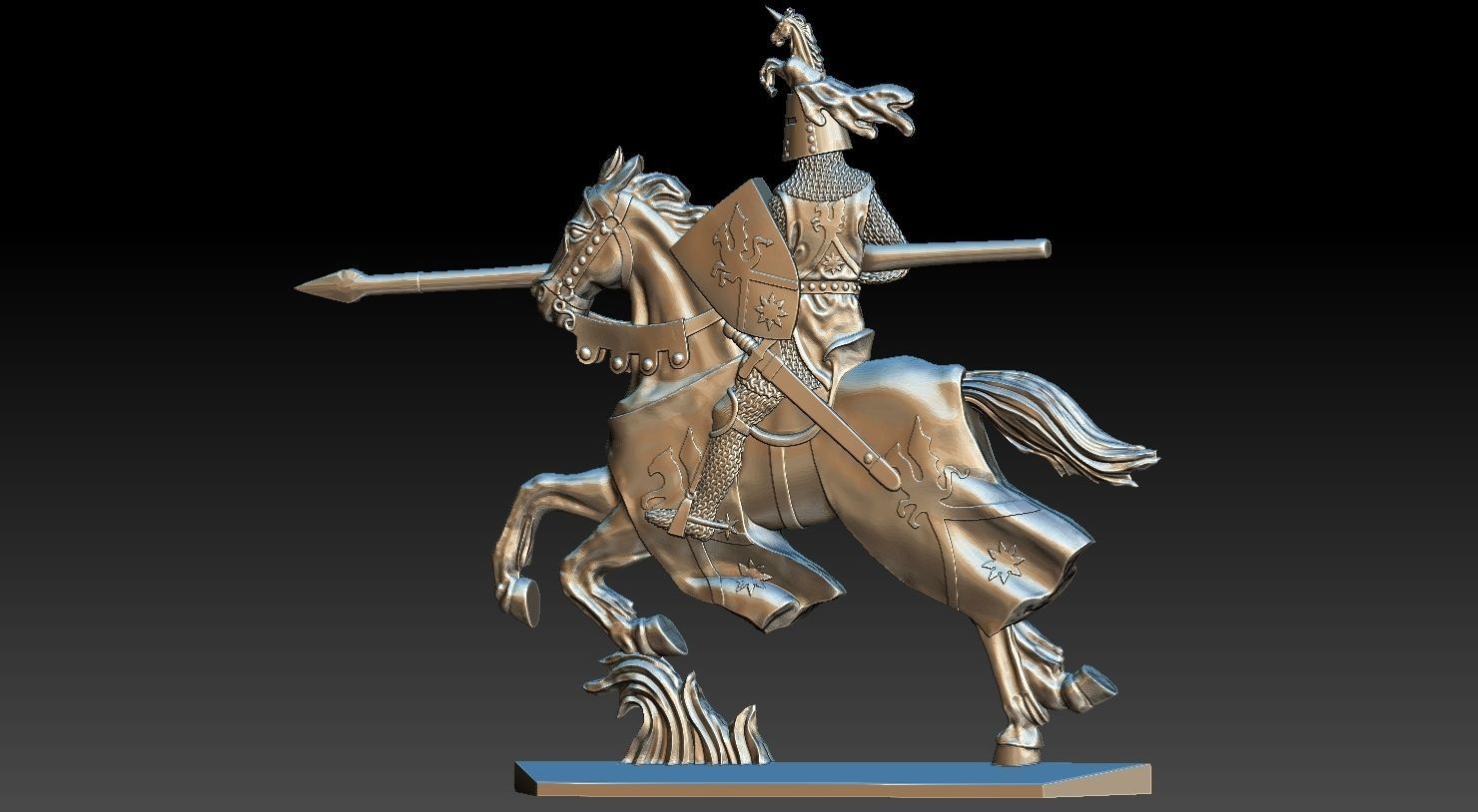 EQUESTRIAN KNIGHT 1 3D print model_3