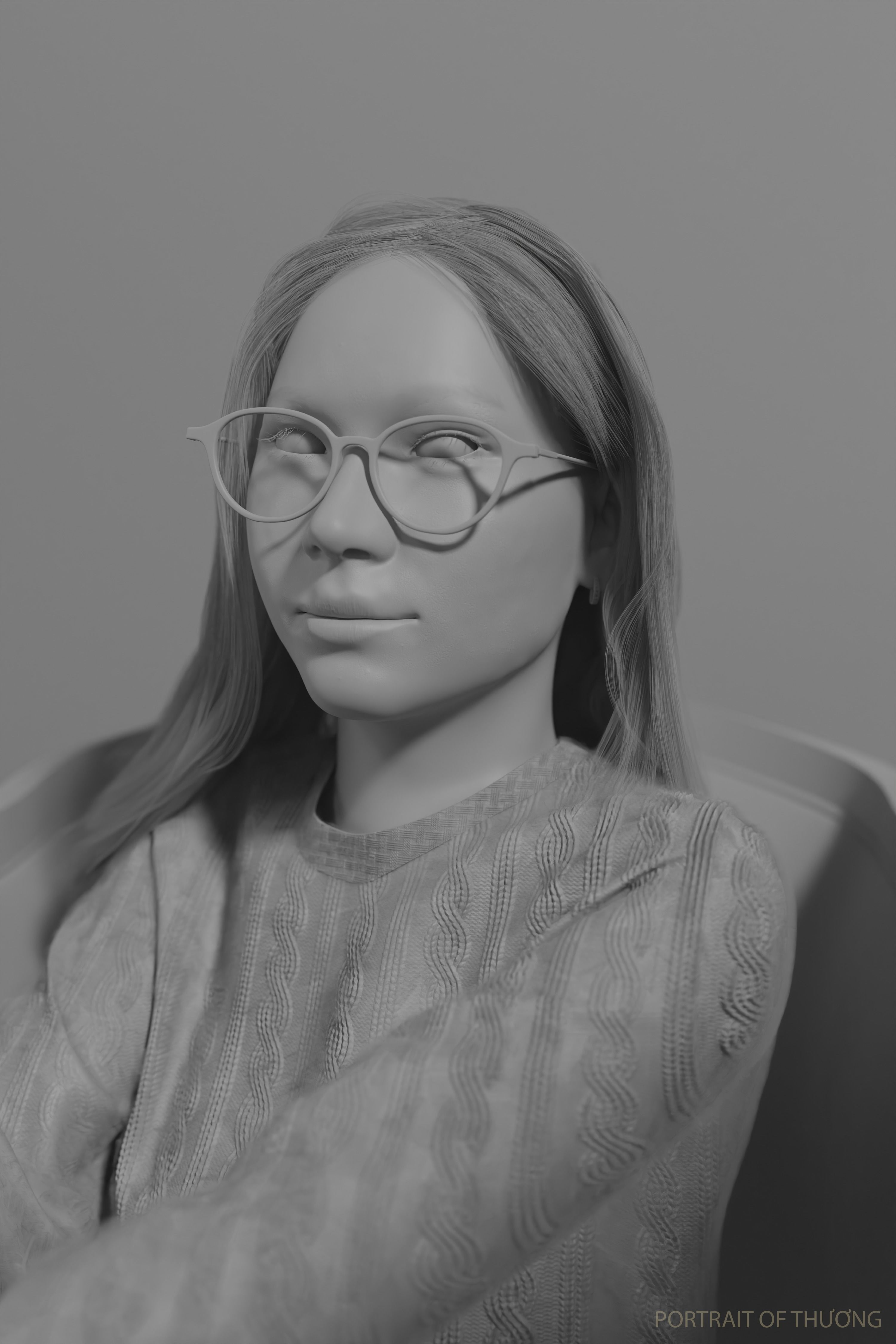potrait of female 3D model_5