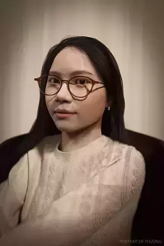 potrait of female 3D model