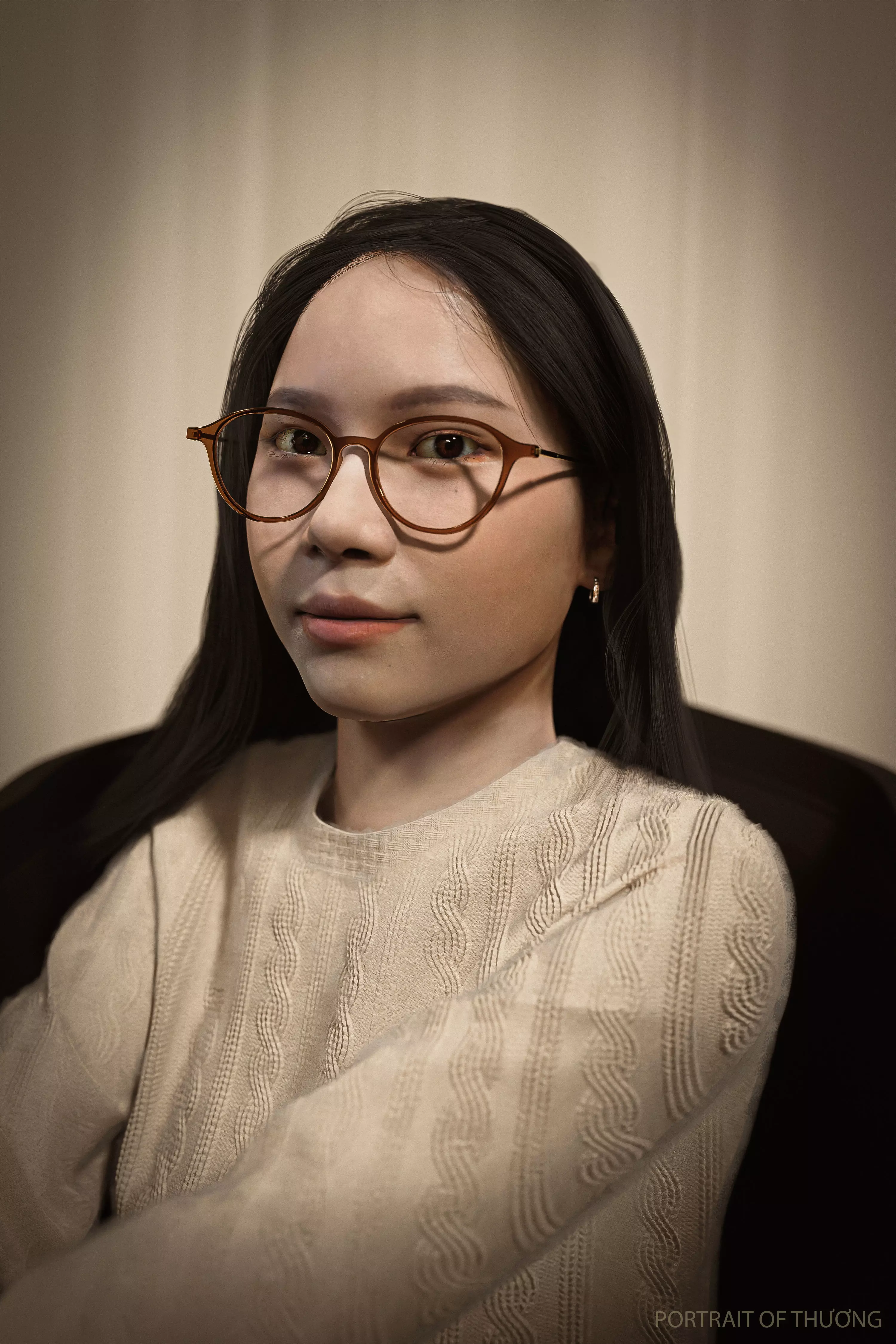 potrait of female 3D model_0