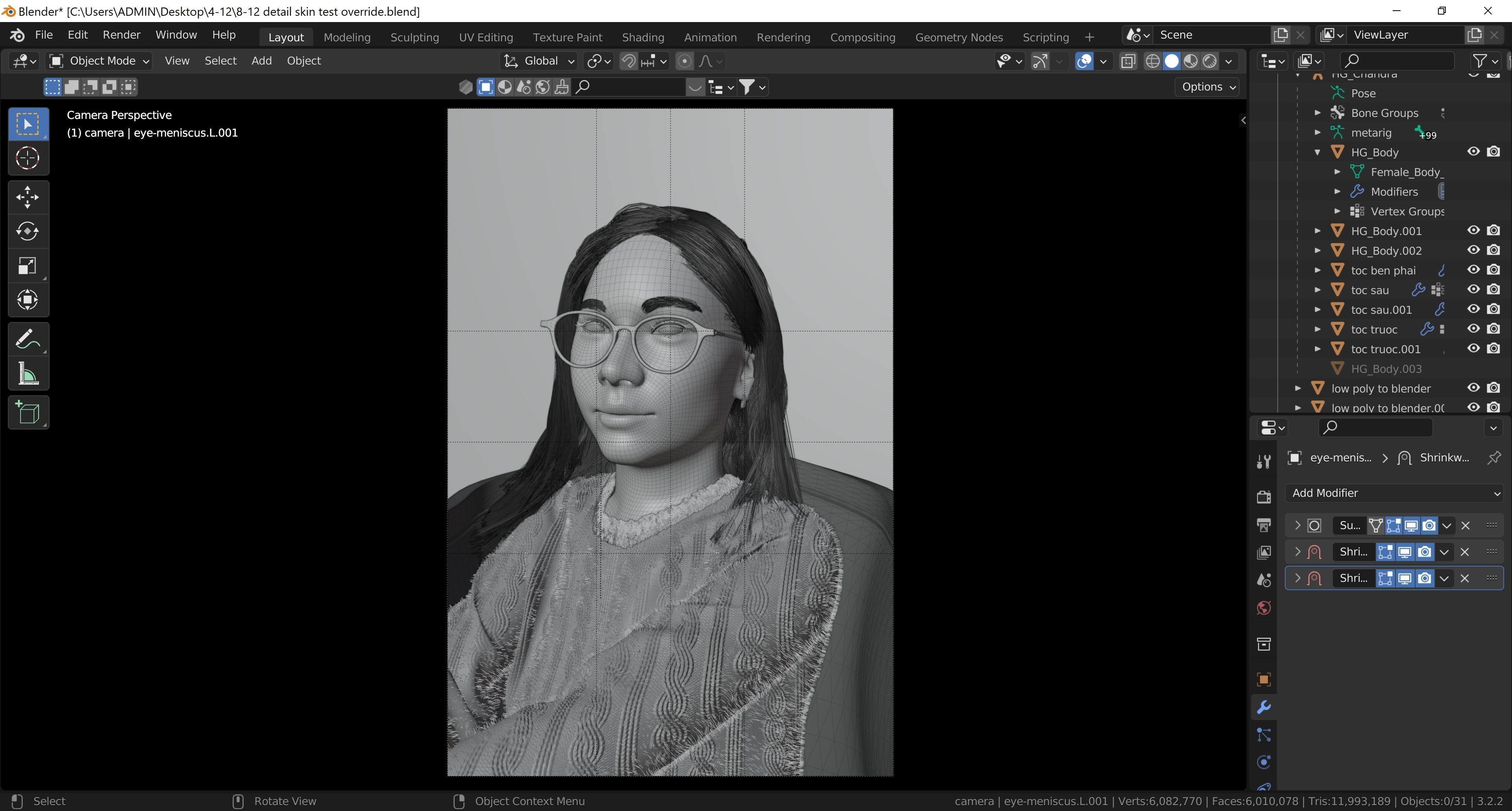 potrait of female 3D model_6