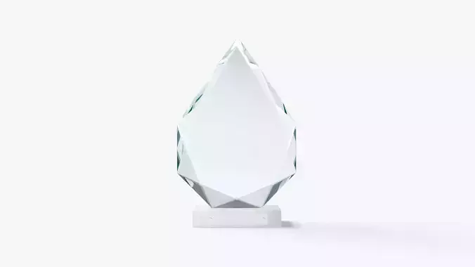 Arrow Glass Award Trophy - crystal plaque trophies Low-poly 3D model