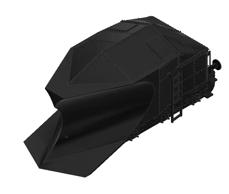 Railway Snowplow of MAV - TT scale 3D print model_0