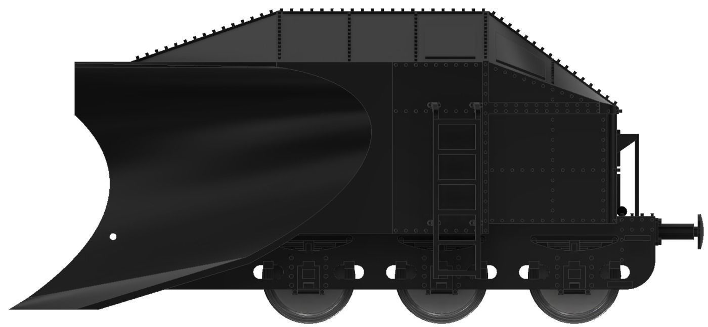 Railway Snowplow of MAV - TT scale 3D print model_1