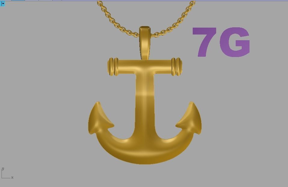 Beautiful anchor design template for pendant Print 3D print model_8