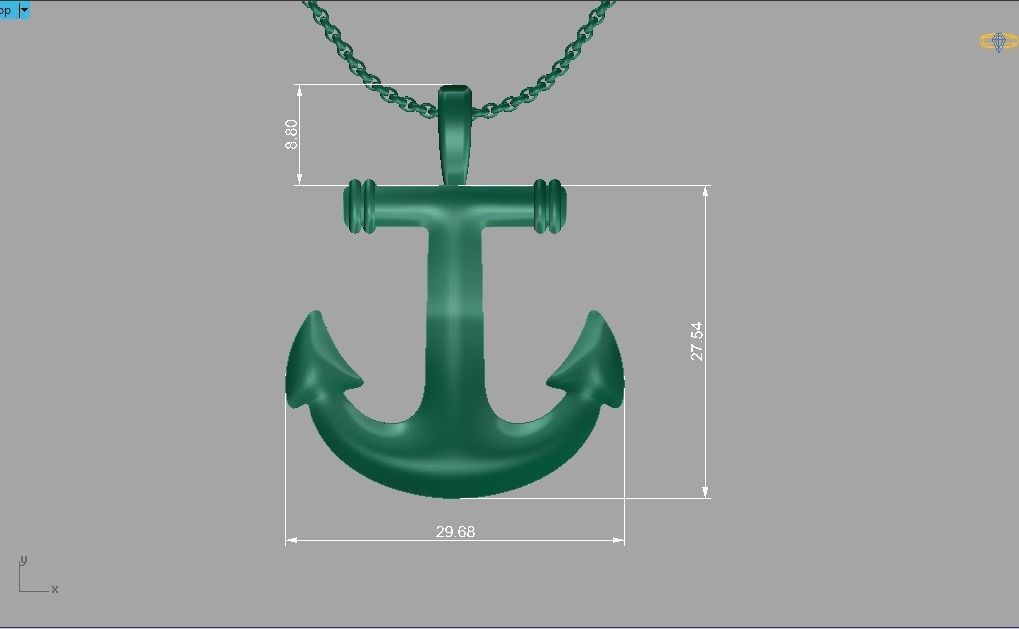 Beautiful anchor design template for pendant Print 3D print model_6
