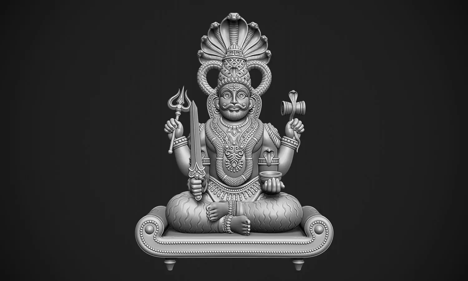 Mallanaswamy statue of lord ganesha 3D print model_0