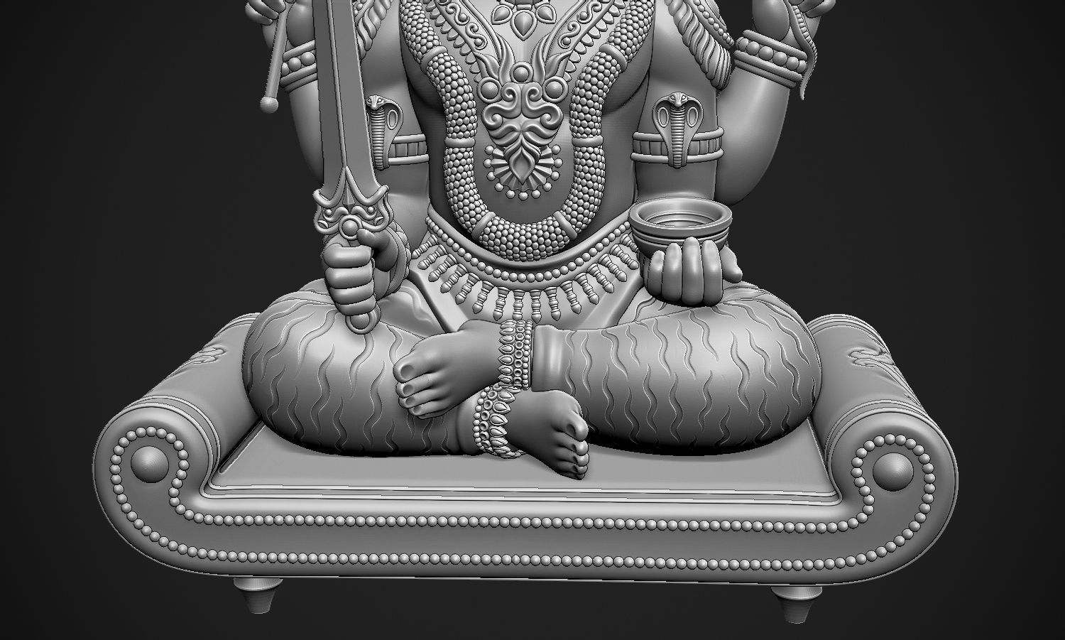 Mallanaswamy statue of lord ganesha 3D print model_3