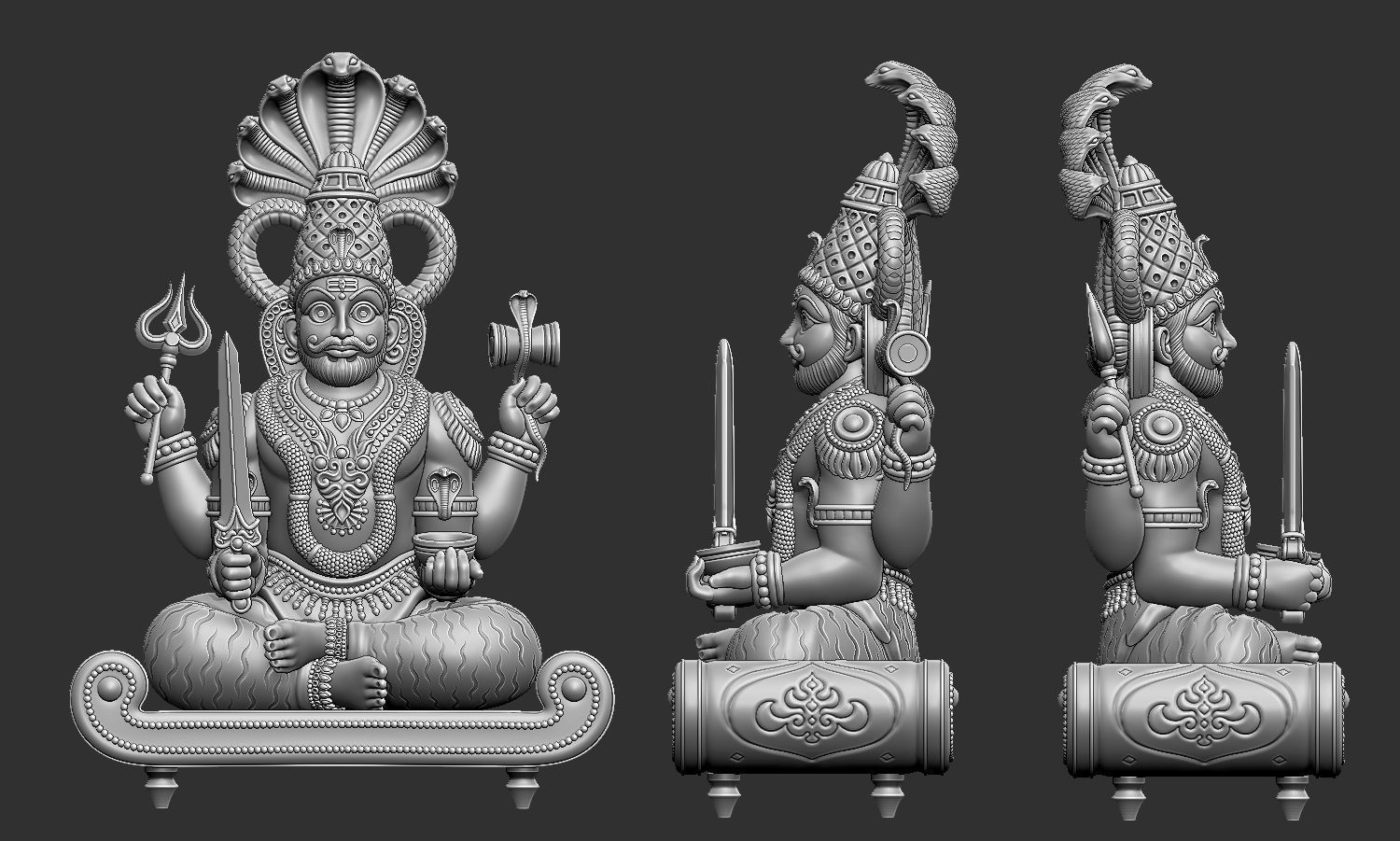 Mallanaswamy statue of lord ganesha 3D print model_1