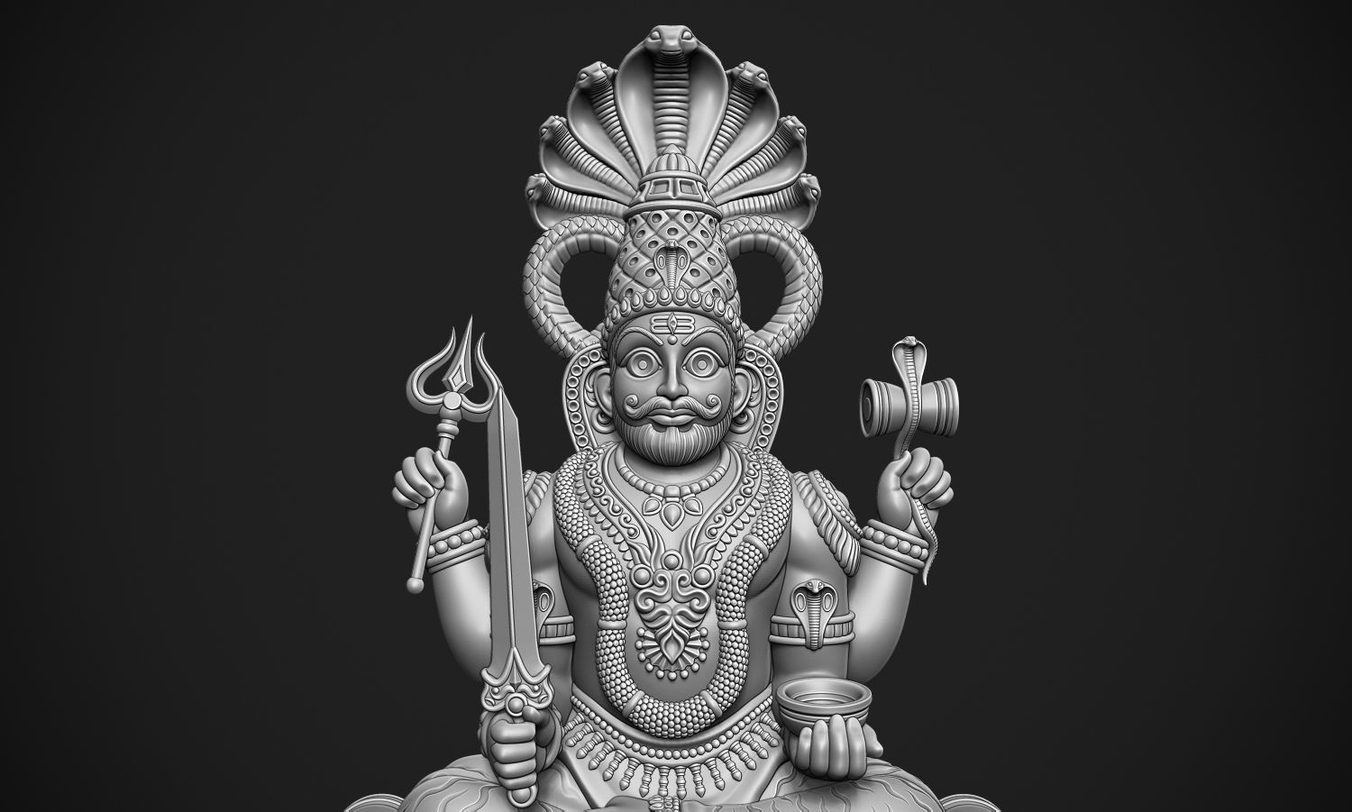 Mallanaswamy statue of lord ganesha 3D print model_2