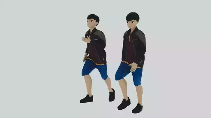 Cartoon Character Walking and Running Animation