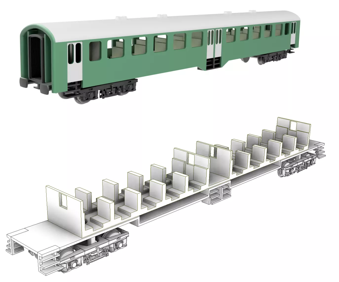 Bah regional train wagon of MAV - TT scale 3D print model_0