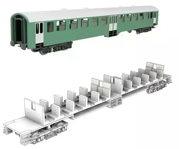 Bah regional train wagon of MAV - TT scale 3D print model