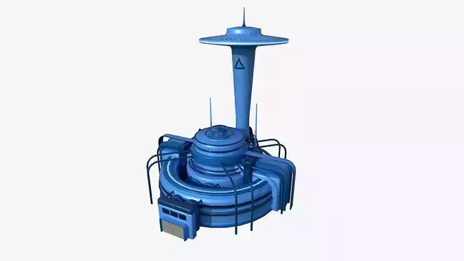 SciFi Facility D03 Blue - Sci Fi Exterior Design Low-poly 3D model