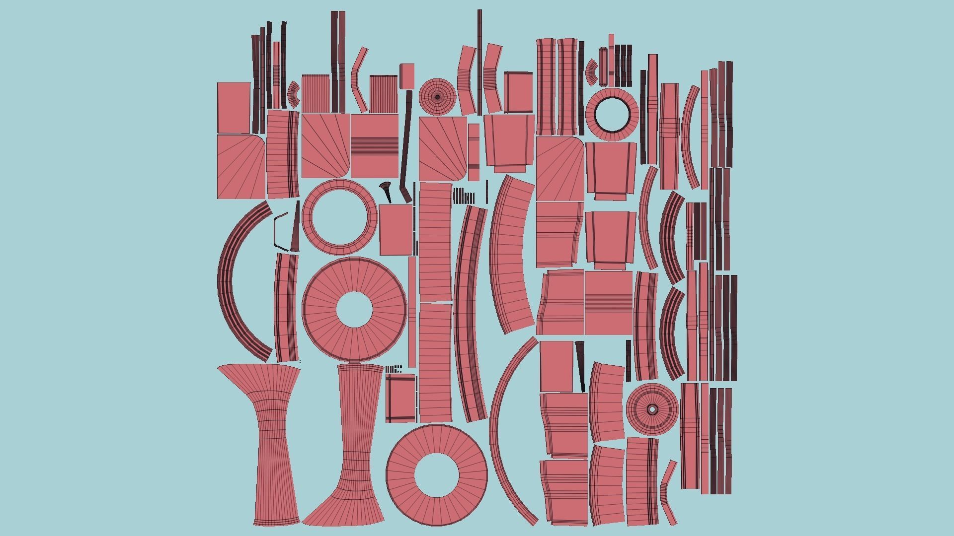 SciFi Facility D03 Blue - Sci Fi Exterior Design Low-poly 3D model_13