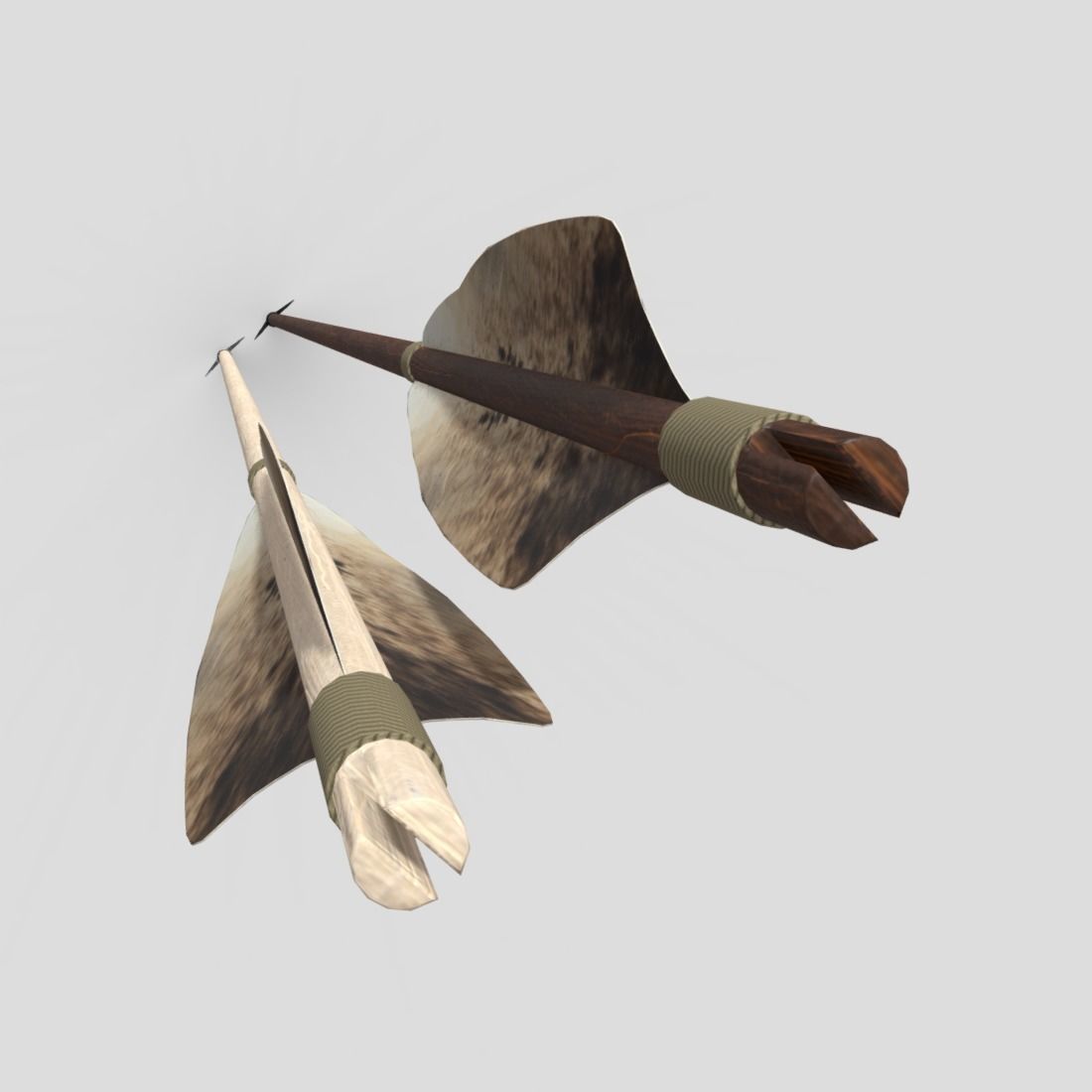 Wooden Arrow 4 Low-poly 3D model_7
