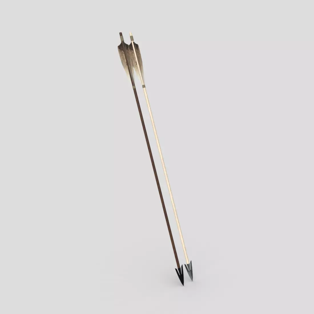 Wooden Arrow 4 Low-poly 3D model_0