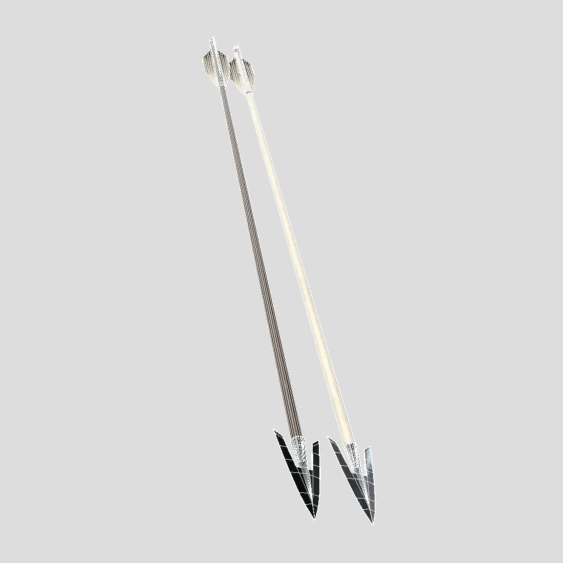 Wooden Arrow 4 Low-poly 3D model_10