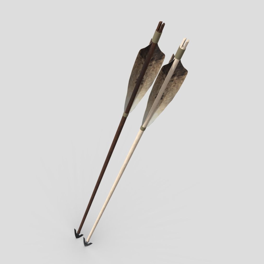 Wooden Arrow 4 Low-poly 3D model_5
