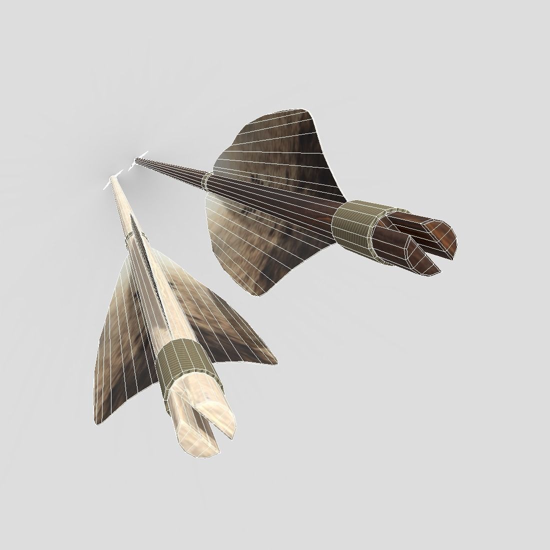 Wooden Arrow 4 Low-poly 3D model_8
