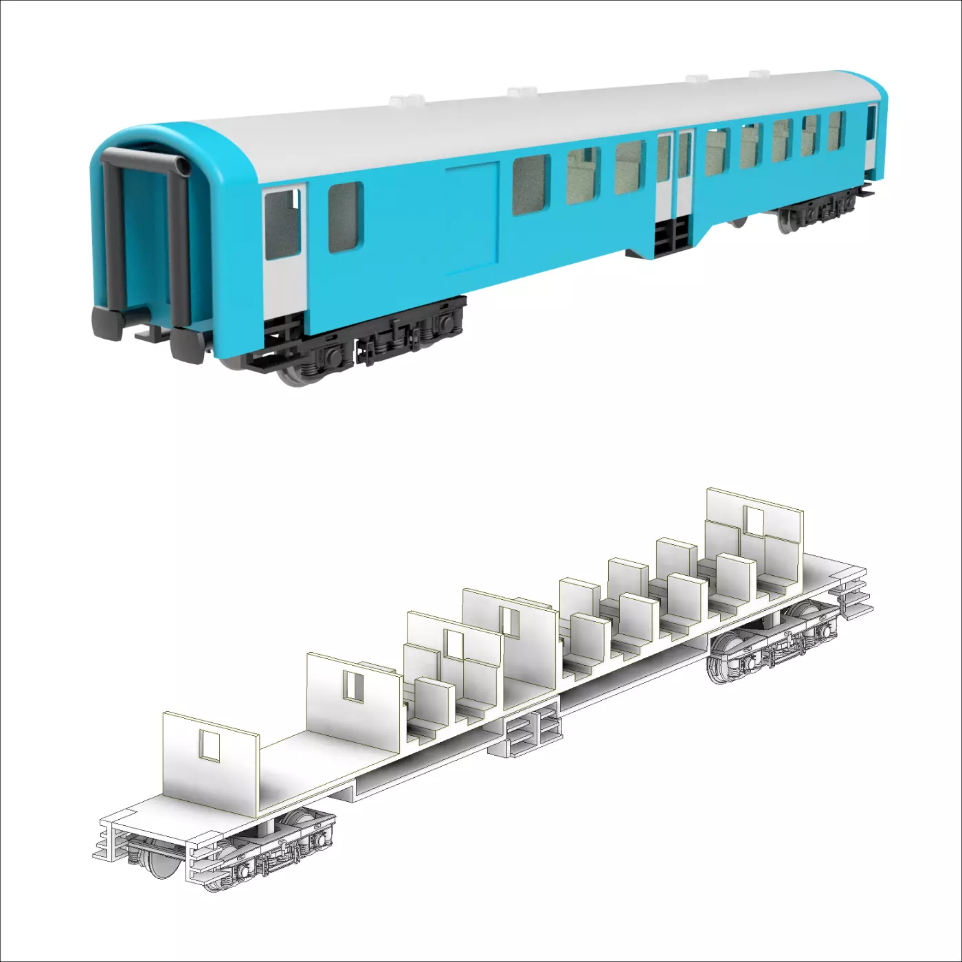 BDh regional train wagon of MAV with baggage storage - TT scale 3D print model