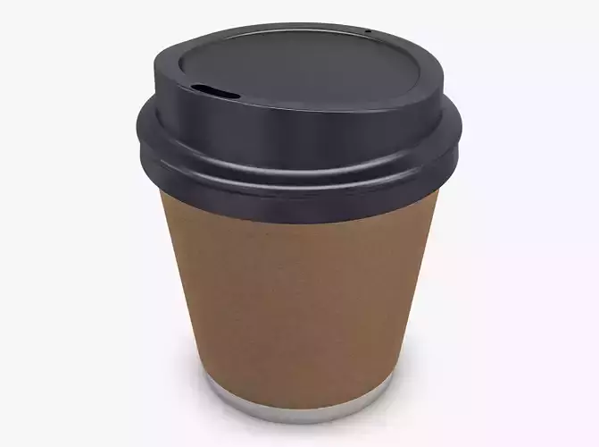 Paper Coffee Cup 8ozU 240ml v 1 3D model