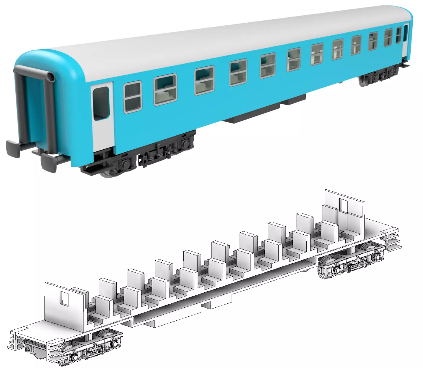By long distance train wagon of MAV - TT scale 3D print model_0